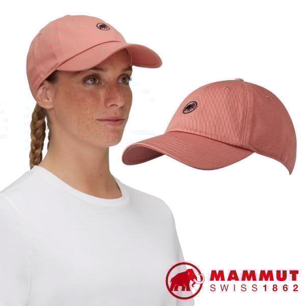 【MAMMUT 長毛象】經典大象帽_可調式大LOGO純棉透氣防曬棒球帽.鴨舌帽/1191-00051-3773 磚紅✿30E010